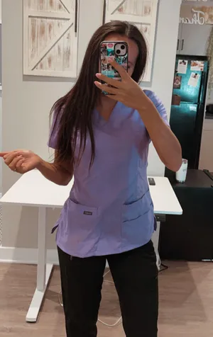 Purple scrub shirt thumbnail 2