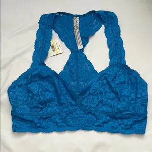 Free People Vibrant Blue Lace Bralette thumbnail 1