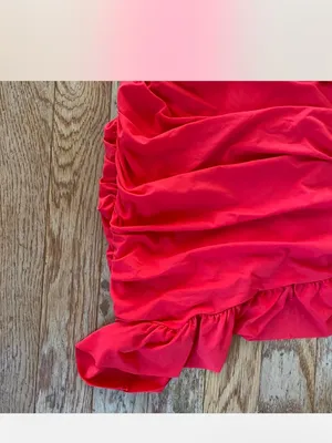 red ruched formal ruffle mini dress Size M thumbnail 5