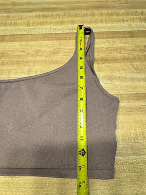 Babaton‎ One-Shoulder Ribbed Crop Top - small Brown Aritzia thumbnail 7