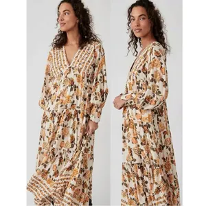 Free People Ethereal Dainty Row of Roses Floral Maxi Dress Size Small thumbnail 4