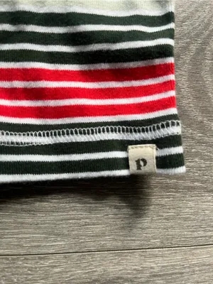 Pact Green Red Striped Long Sleeve Crew Neck 100% Cotton T Shirt Size M Classic thumbnail 4