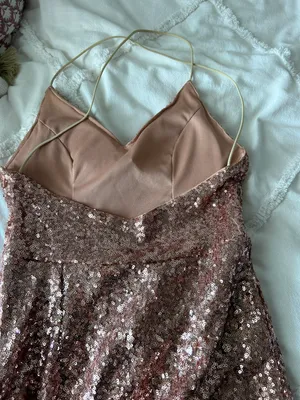 Hello Molly Sequin Rose Gold Mini Dress thumbnail 5