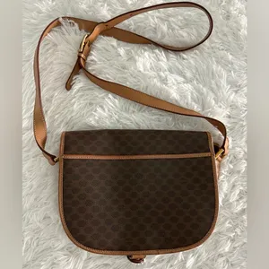 Celine‎ Brown Macadam Crossbody Bag Handbag thumbnail 4