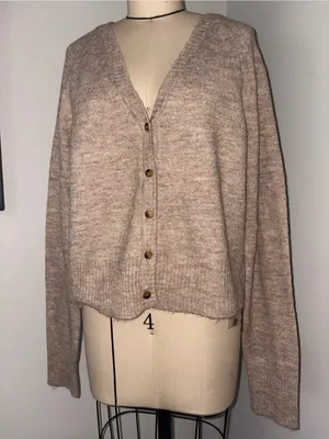 Free People School Girl Cardigan Feather Gray Size Large thumbnail 8