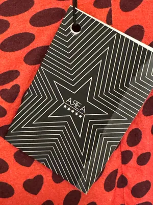 AREA Red and Black Polka Swirl Mini Dress thumbnail 3