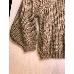 Zenana Womens 3X Oversized Cardigan Sweater‎ Tan Ribbed Knit Lantern Sleeve thumbnail 6