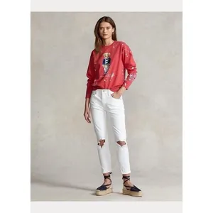 Polo Ralph Lauren Polo Bear Paint Splatter Sweatshirt Red XS S Artist Rare thumbnail 2