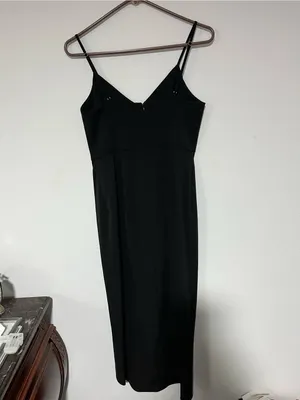 Lulu's Black Spaghetti Strap Wrap Midi Dress thumbnail 8
