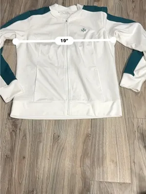 Lady Hanger Tennis Jacket White Green Lightweight Athletic Zip Up. thumbnail 8