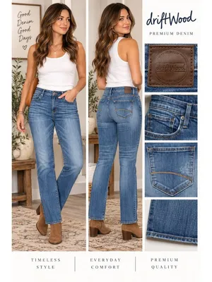 Driftwood Jeans Womens 31 Blue Straight Leg Medium Wash Stretch Premium Denim thumbnail 2