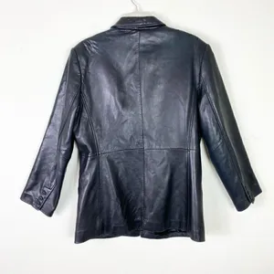 Vintage Golden Bear San Francisco Black Zip Up Leather Jacket Size L thumbnail 2