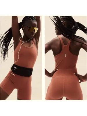 FP Movement by Free People Never Better Runsie Peach Pink Athletic Romper thumbnail 9