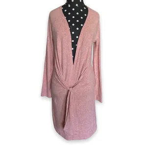 Free‎ People Ginger Tie Front Sweater Dress Long Sleeve Blush Pink Medium thumbnail 5