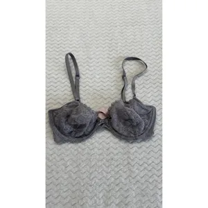 Victorias Secret Unlined Demi Lace Bra Gray Floral Underwire 34C 4331 thumbnail 2