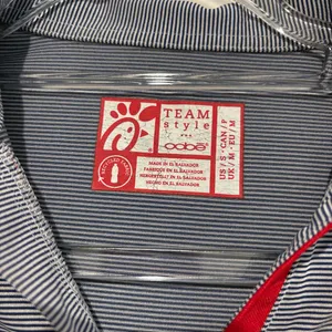 Chick-Fil-A Oobe Team‎ Style stripe Employee Polo Shirt women’s small thumbnail 3