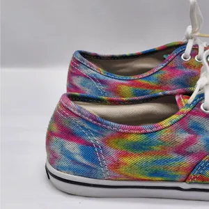 Y2K Vans Rainbow Tie-Dye Canvas Sneakers Women's 7 Skater Preppy Casual Shoes thumbnail 7
