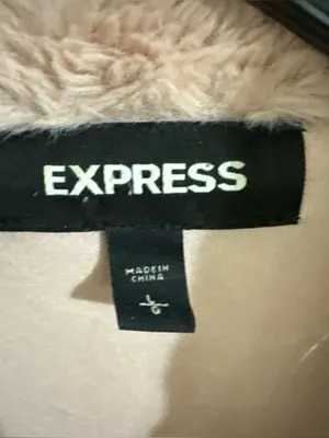 Express Plush Faux Fur Teddy Jacket in Light Pink thumbnail 2