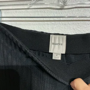 Anthropologie Maeve Black Ribbed Flare Leggings Sz M NWT thumbnail 5