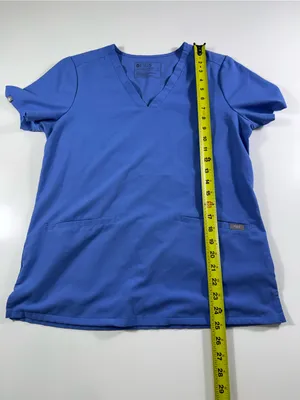 FIGS Classic V-Neck Medical Scrub Top - Blue thumbnail 4