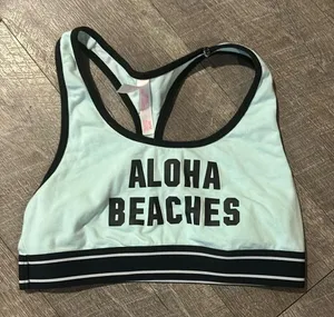 PINK Nation Aloha Beaches Sports Bra color aqua Size‎ Medium thumbnail 1