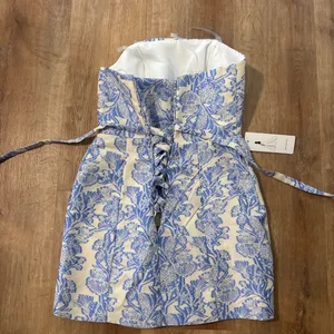 RSOETOO Strapless Dress Blue Size 8 thumbnail 3