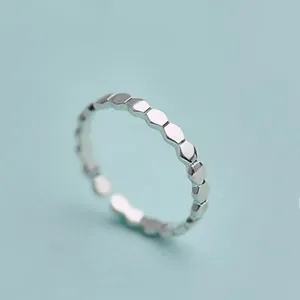 Boutique NEW 925 Sterling Silver‎ Hexagon Design Stacking Adjustable Band Ring thumbnail 4