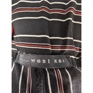 Womens West Kei Wide Leg Pants Black Striped Size Medium thumbnail 5