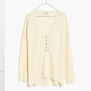 Madewell Asherton Waffle Knit Thin V-Neck Henley Sweater Size Small thumbnail 2