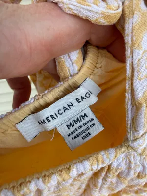 American Eagle Outfitters Gold and White Floral Mini Dress thumbnail 2