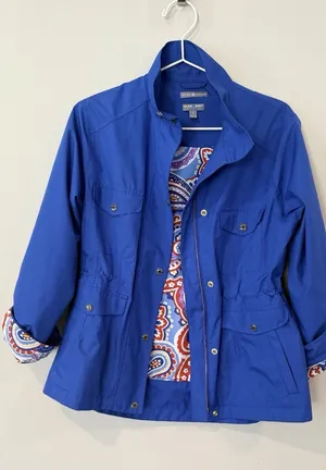Peter Millar Element Royal Blue Woman's Windbreaker Golf Jacket Size Small 2814 thumbnail 1