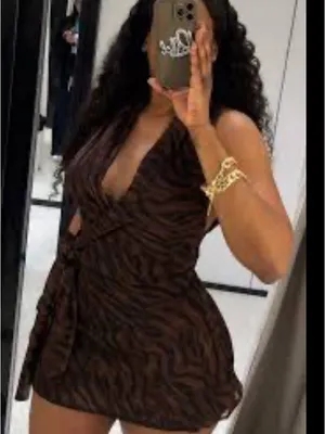 Zara printed mini‎ dress thumbnail 3