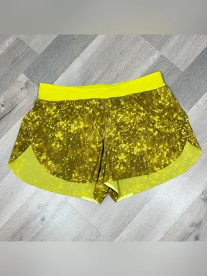 Lululemon SeaWheeze Find Your Pace Lined High Rise Running Shorts‎ Yellow 10 thumbnail 3