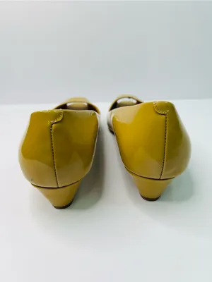 Talbots Tanish Patent Peep-Toe Flats Size 10-1/2 M with 1-1/2” Wedge Heel thumbnail 5