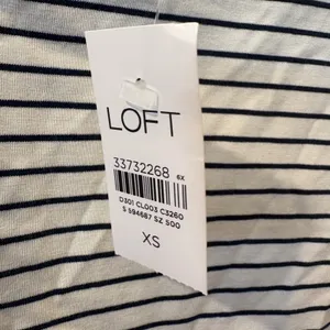 LOFT Turtleneck‎ Striped Top Size XS White Navy Blue NWT thumbnail 4
