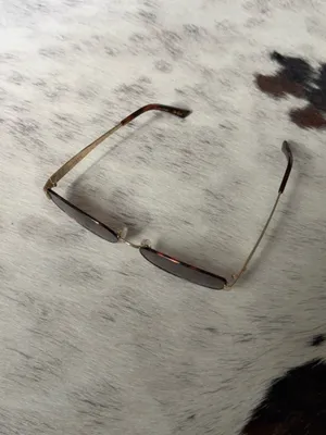 Luv Lou Sunglasses Brown Gold Rectangle thumbnail 2
