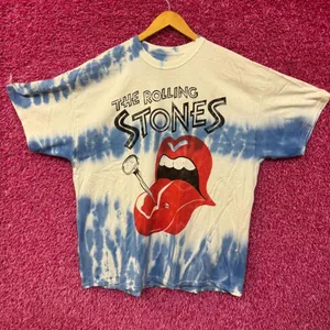 The Rolling Stones Nailed Tongue Hot Lips Oversized Rock Band Tie Dye XL thumbnail 1