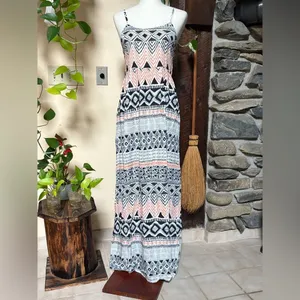 Oxford Circus Black and Orange Strapless Sundress Resort Wear thumbnail 3