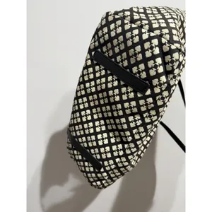 Kate Spade Small Harmony Black & Cream with Pink Accent Stripe 20x12" 9" Handl M thumbnail 11