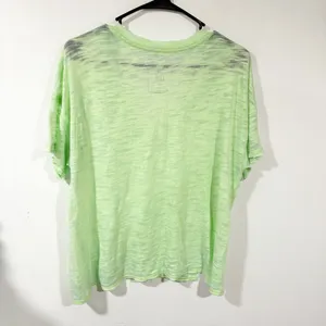 Free People We The Free Green Burnout Short Sleeve V Neck Size XS thumbnail 4
