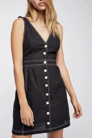 Free People NEW London Town Overall Mini Dress thumbnail 1