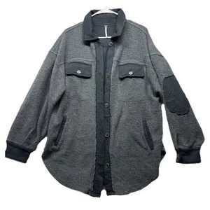 Free People Ruby Jacket Small Incense Black Gray Fleece Shacket Size Small thumbnail 1