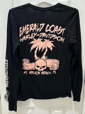 HARLEY DAVIDSON Gulf Coast Ft Walton Beach Florida long sleeve T-shirt size M thumbnail 2