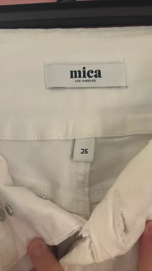 white bell bottom jeans Mica thumbnail 3