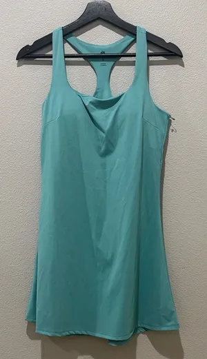 Teal Racerback Athletic Workout Shelf Bra Mini Dress Size S thumbnail 1