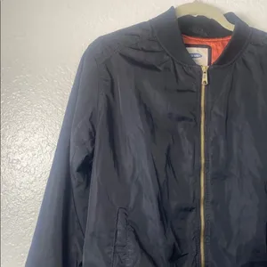 Old Navy‎ Black Bomber Jacket with Gold Zipper Size XL thumbnail 3