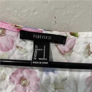 Forever 21 White Floral Short Sleeve Dress thumbnail 2