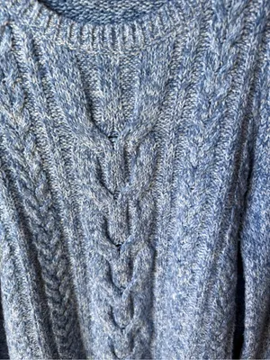 Tommy Hilfiger Blue Cable Knit Marled Sweater Size M thumbnail 2
