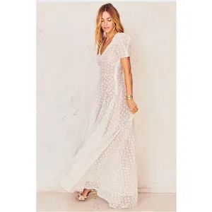 LoveShackFancy‎ Castella Gown Lace Embroidered Maxi Dress White Size 00 NWT thumbnail 10
