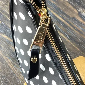 Betsey Johnson Black and White Polka Dot Hobo Shoulder Bag thumbnail 4